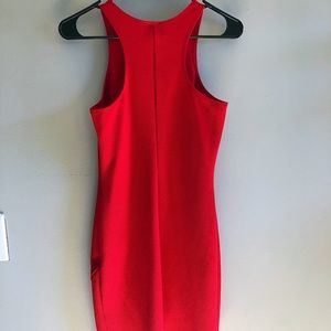 Red Racerback Dress with Front Left Side Slit